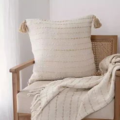 Pillows>Kirklands Home Cream & Neutral Ombre Dash Throw Pillow Tan