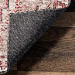 Kirklands Home Cream & Red Diamond Trellis Washable Area Rug, 3x5 Discount