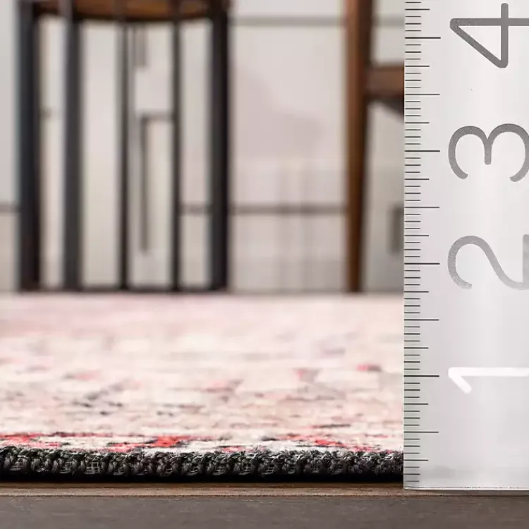 Kirklands Home Cream & Red Diamond Trellis Washable Area Rug, 5x8 Sale