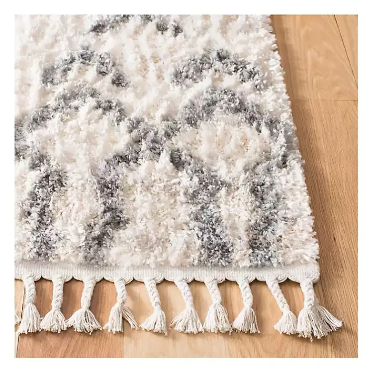 Kirklands Home Cream and Gray Bergen Tribal Fringe Shag Rug, 5x7 Online