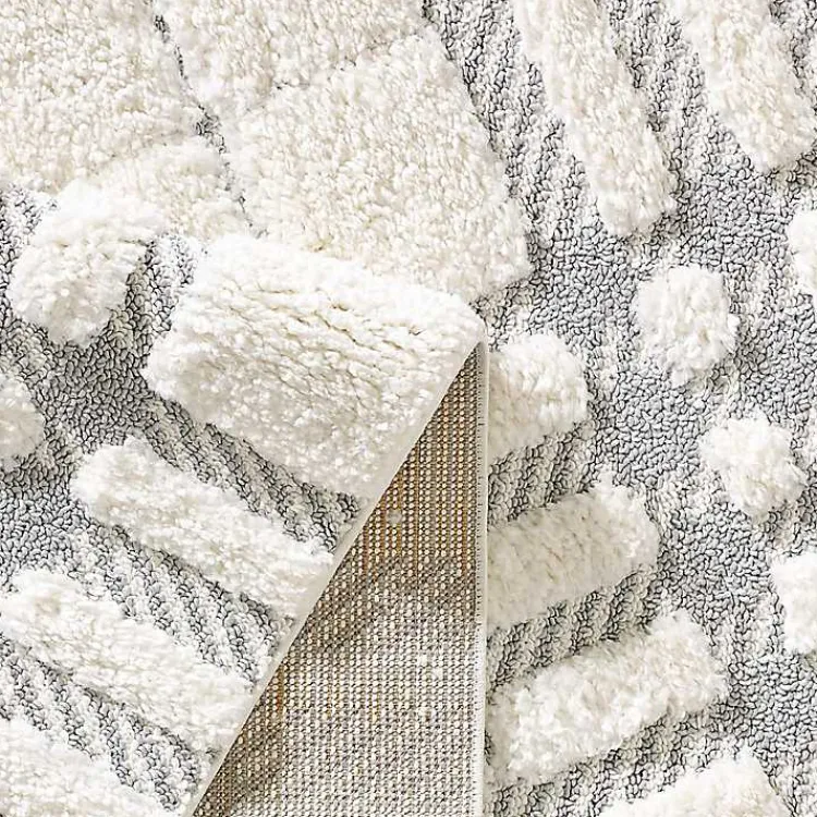 Kirklands Home Cream and Gray Tufted Criss-Cross Area Rug, 7x9 Clearance