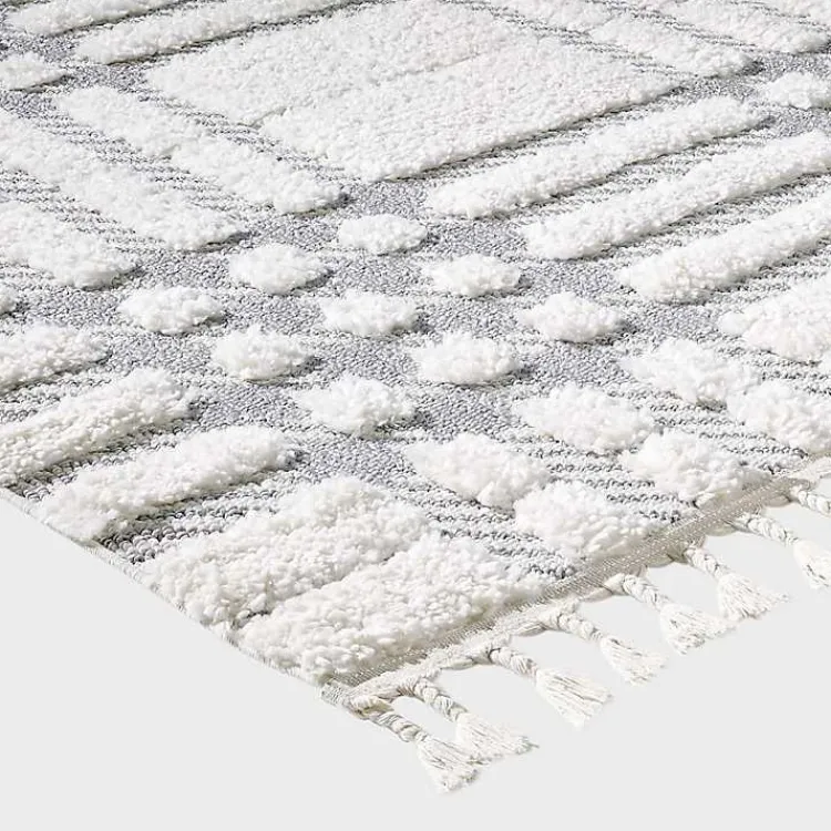 Kirklands Home Cream and Gray Tufted Criss-Cross Area Rug, 7x9 Clearance