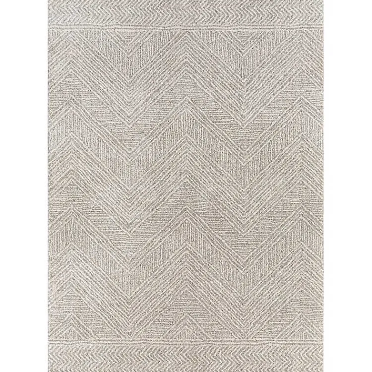 Kirklands Home Cream and Gray Zig Zag Area Rug, 5x7 Clearance