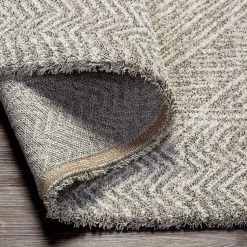 Kirklands Home Cream and Gray Zig Zag Area Rug, 5x7 Clearance