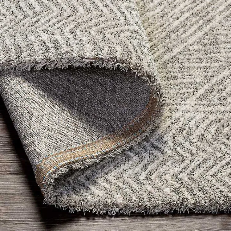 Kirklands Home Cream and Gray Zig Zag Area Rug, 5x7 Clearance