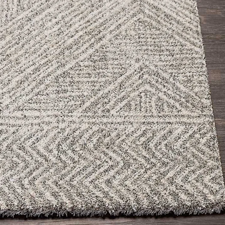 Kirklands Home Cream and Gray Zig Zag Area Rug, 5x7 Clearance