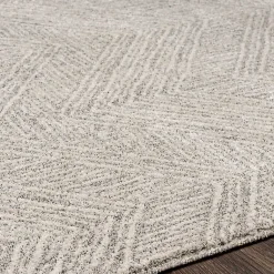 Kirklands Home Cream and Gray Zig Zag Area Rug, 5x7 Clearance