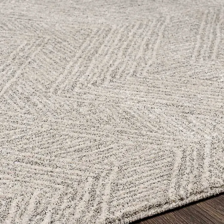 Kirklands Home Cream and Gray Zig Zag Area Rug, 5x7 Clearance