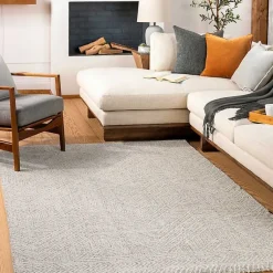 Kirklands Home Cream and Gray Zig Zag Area Rug, 5x7 Clearance