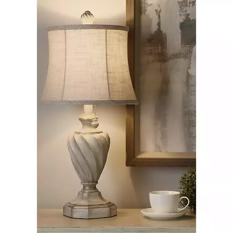 Kirklands Home Cream and Off-White Table Lamp Ivory Outlet