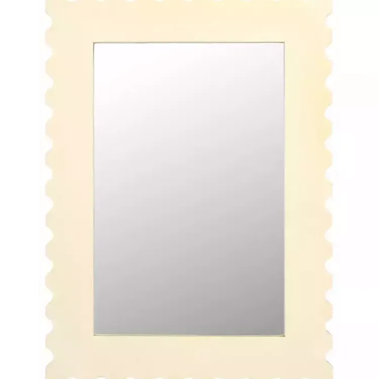 Kirklands Home Cream Angular Scalloped Nadia Wall Mirror White Discount