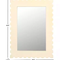 Kirklands Home Cream Angular Scalloped Nadia Wall Mirror White Discount