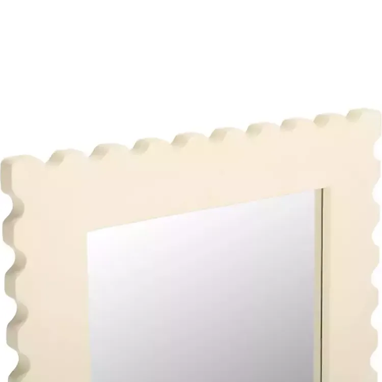 Kirklands Home Cream Angular Scalloped Nadia Wall Mirror White Discount