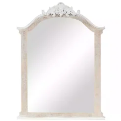 Kirklands Home Cream Arched Rectangle Scroll Wall Mirror Hot