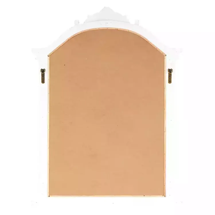 Kirklands Home Cream Arched Rectangle Scroll Wall Mirror Hot