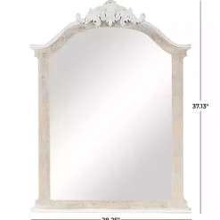 Kirklands Home Cream Arched Rectangle Scroll Wall Mirror Hot