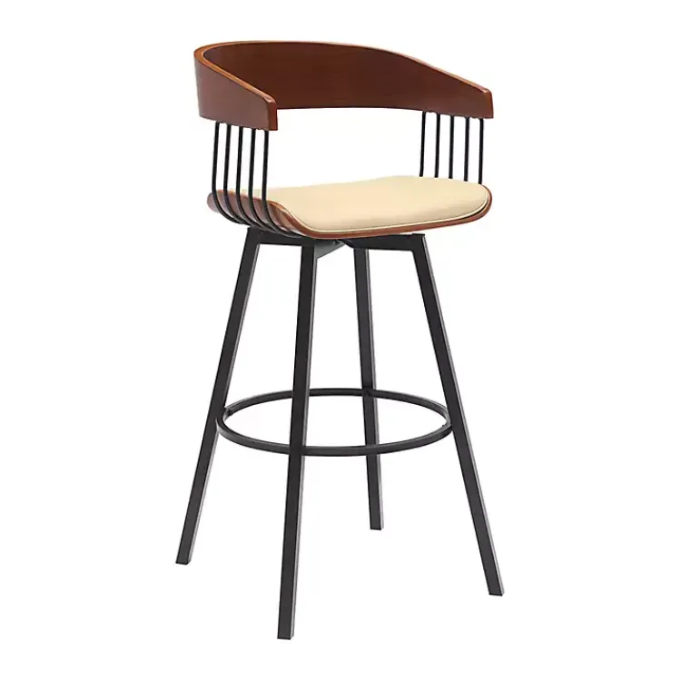 Kirklands Home Cream Athena Swivel Bar Stool Ivory Clearance