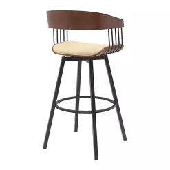 Kirklands Home Cream Athena Swivel Bar Stool Ivory Clearance