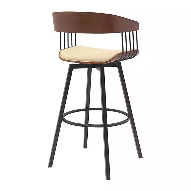 Kirklands Home Cream Athena Swivel Bar Stool Ivory Clearance