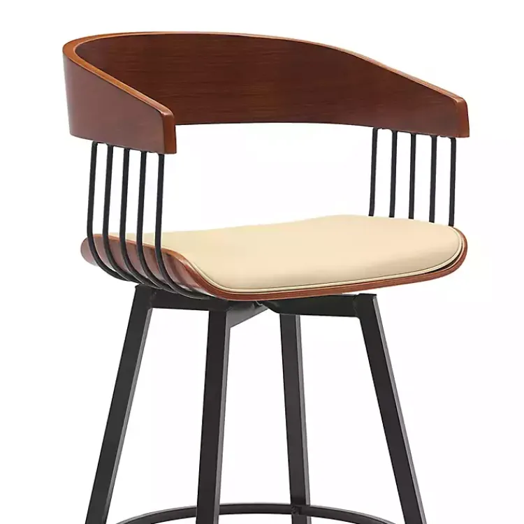 Kirklands Home Cream Athena Swivel Bar Stool Ivory Clearance