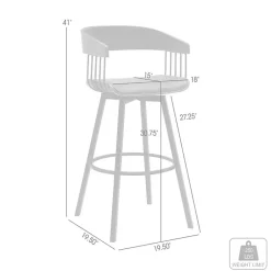 Kirklands Home Cream Athena Swivel Bar Stool Ivory Clearance