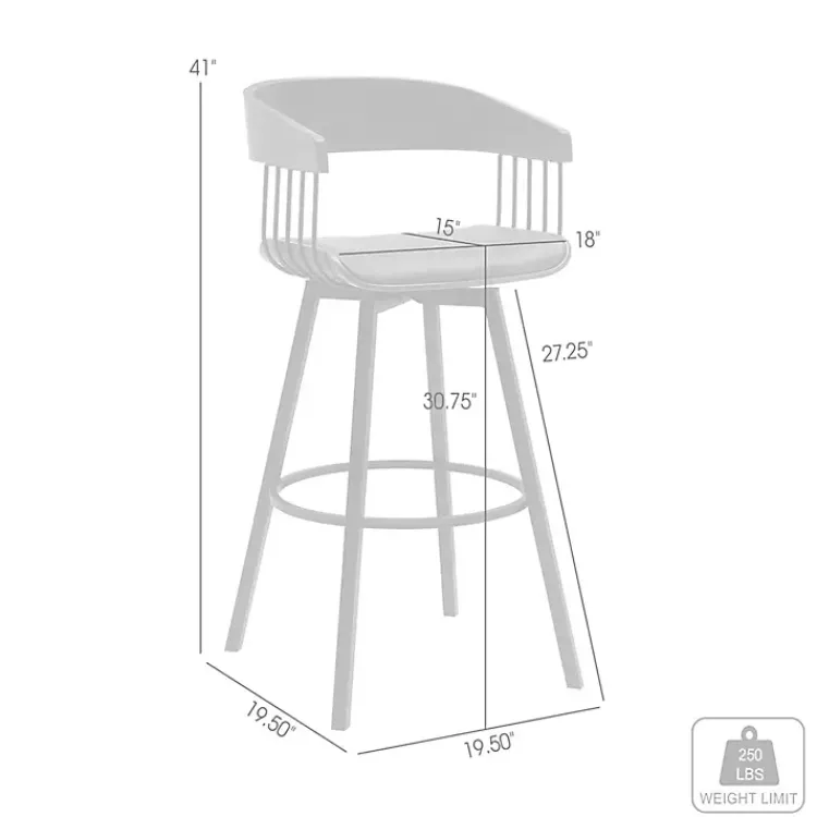 Kirklands Home Cream Athena Swivel Bar Stool Ivory Clearance