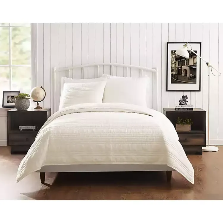 Kirklands Home Cream Atmosphere King Quilt Ivory New