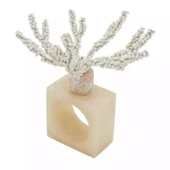 Kirklands Home Cream Beaded Coral Napkin Rings, Set of 4 Ivory Outlet