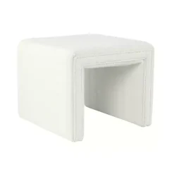 Kirklands Home Cream Boucle Arch Ottoman White Outlet