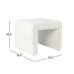 Kirklands Home Cream Boucle Arch Ottoman White Outlet