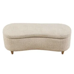 Kirklands Home Cream Boucle Flip-Top Storage Bench White Online