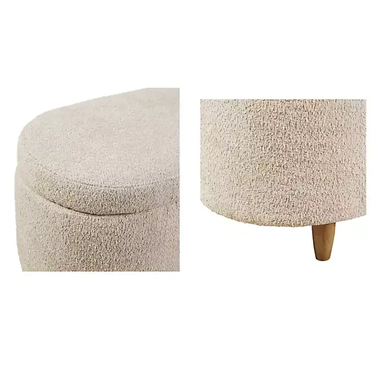 Kirklands Home Cream Boucle Flip-Top Storage Bench White Online