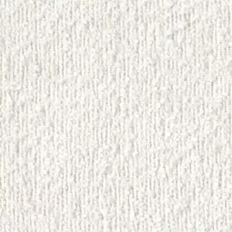 Kirklands Home Cream Boucle Natural Wood Ottoman White New
