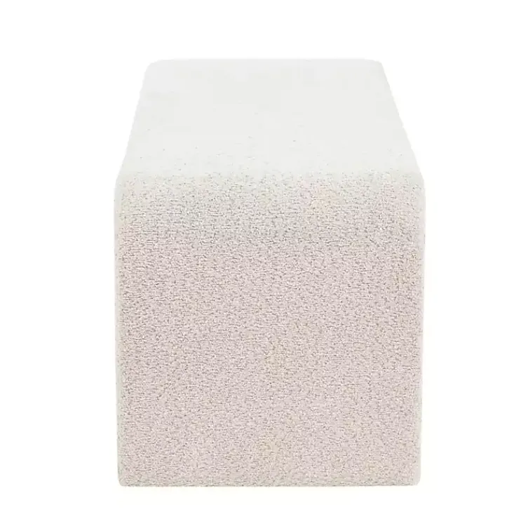 Kirklands Home Cream Boucle Waterfall Bench, 52 in. White Discount