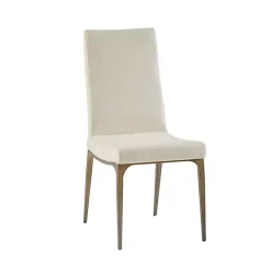 Kirklands Home Cream Bronze Metal Base Dining Chairs, Set of 2 Ivory Hot