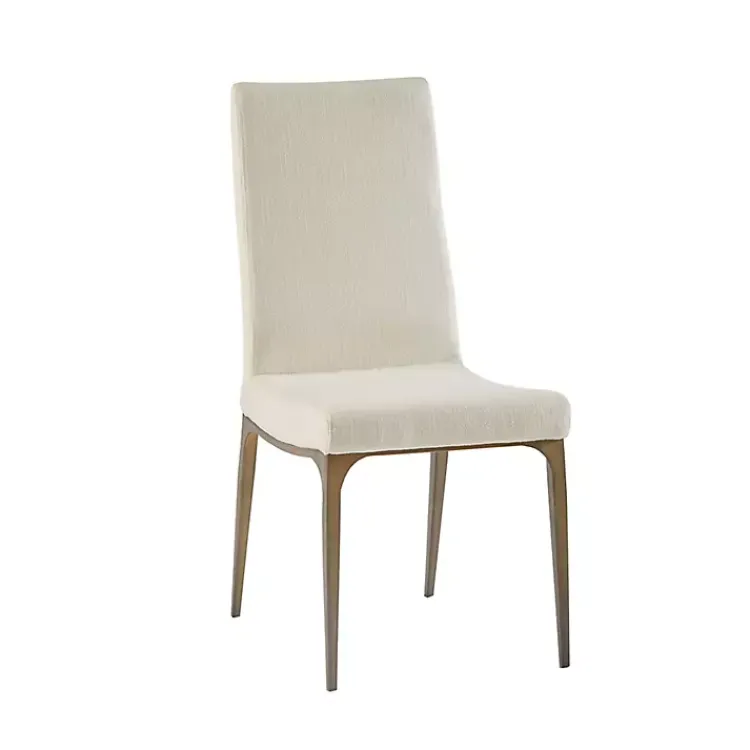 Kirklands Home Cream Bronze Metal Base Dining Chairs, Set of 2 Ivory Hot