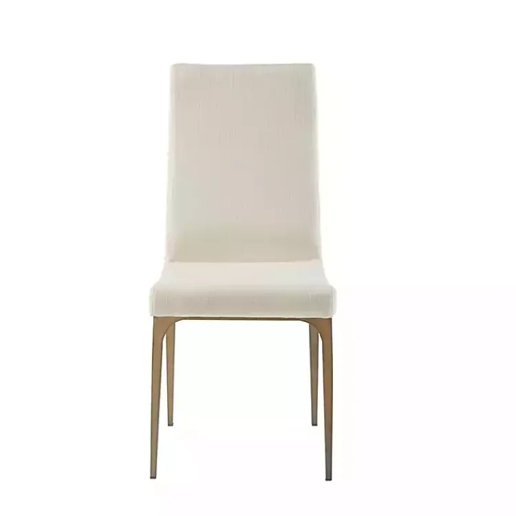 Kirklands Home Cream Bronze Metal Base Dining Chairs, Set of 2 Ivory Hot