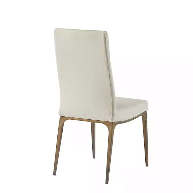 Kirklands Home Cream Bronze Metal Base Dining Chairs, Set of 2 Ivory Hot
