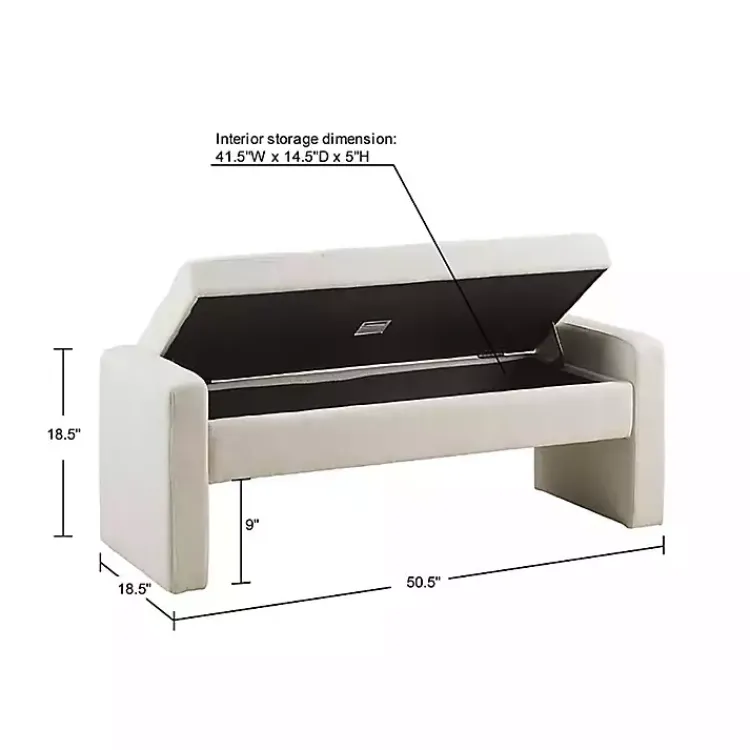Kirklands Home Cream Button Tufted Upholstered Storage Bench Ivory Sale