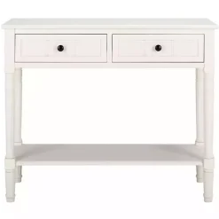 Kirklands Home Cream Carved 2-Drawer Console Table White Hot