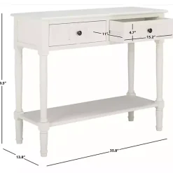 Kirklands Home Cream Carved 2-Drawer Console Table White Hot