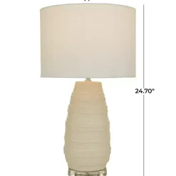 Kirklands Home Cream Ceramic Gourd Table Lamp White Online
