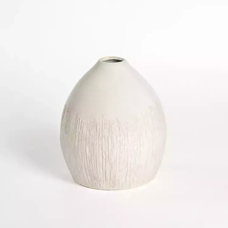 Vases>Kirklands Home Cream Ceramic Luca Vase, 12 in. White