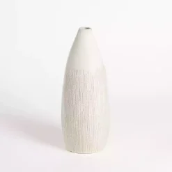 Vases>Kirklands Home Cream Ceramic Luca Vase, 16 in. White