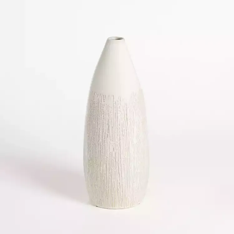 Vases>Kirklands Home Cream Ceramic Luca Vase, 16 in. White