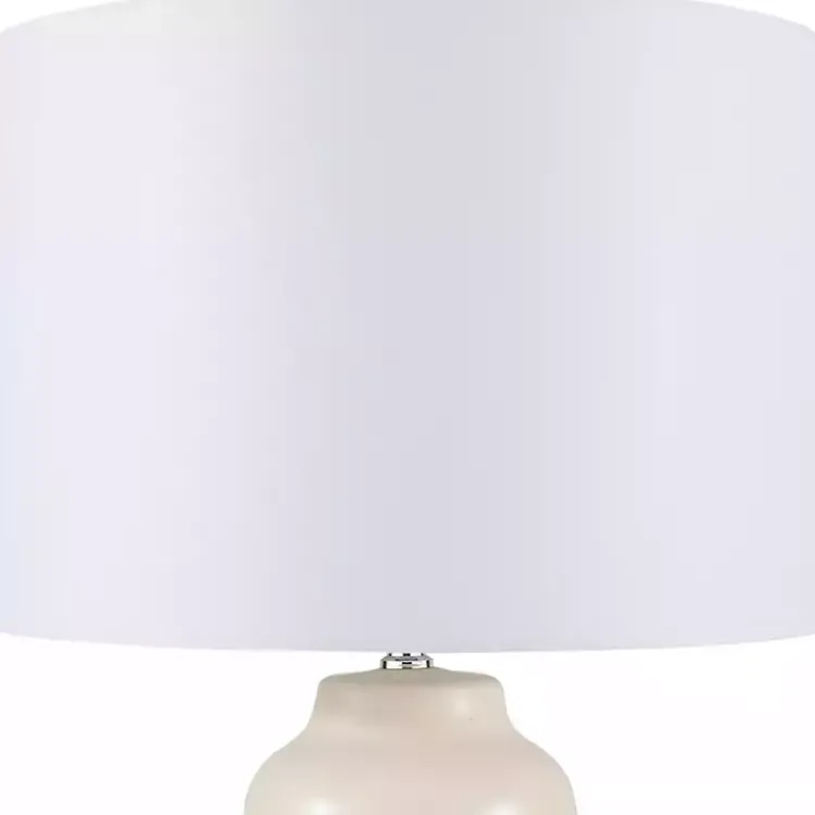 Kirklands Home Cream Ceramic Rounded Hourglass Table Lamp Discount