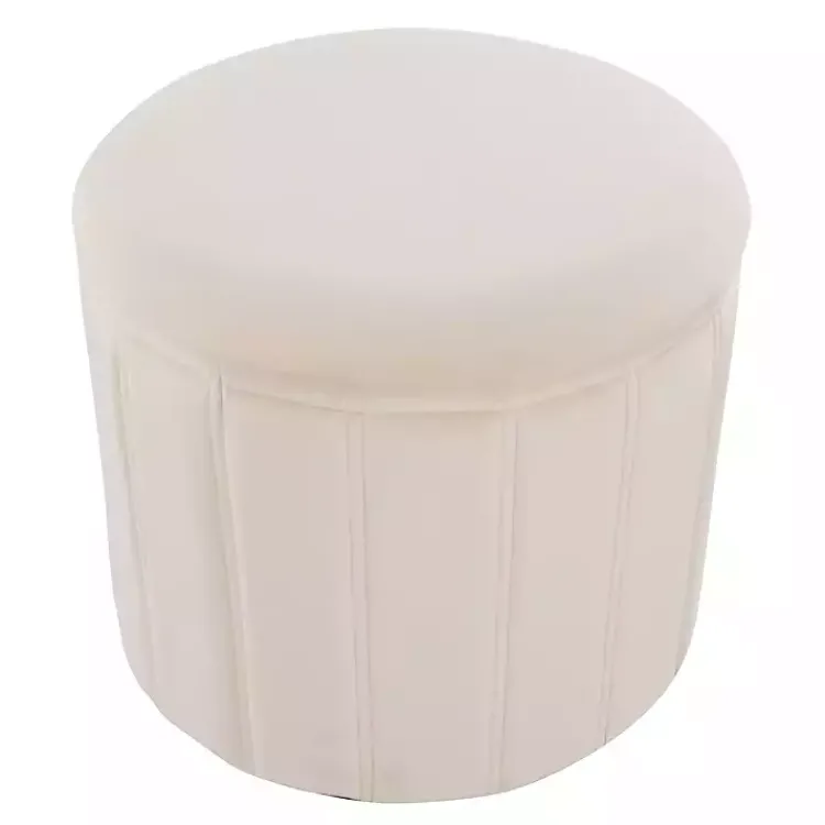 Kirklands Home Cream Collapsible Storage Ottoman White Outlet