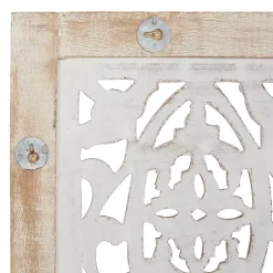 Kirklands Home Cream Distressed Carved Floral Wall Plaque Online