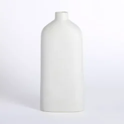 Vases>Kirklands Home Cream Distressed Ceramic Tabletop Vase, 16 in. White