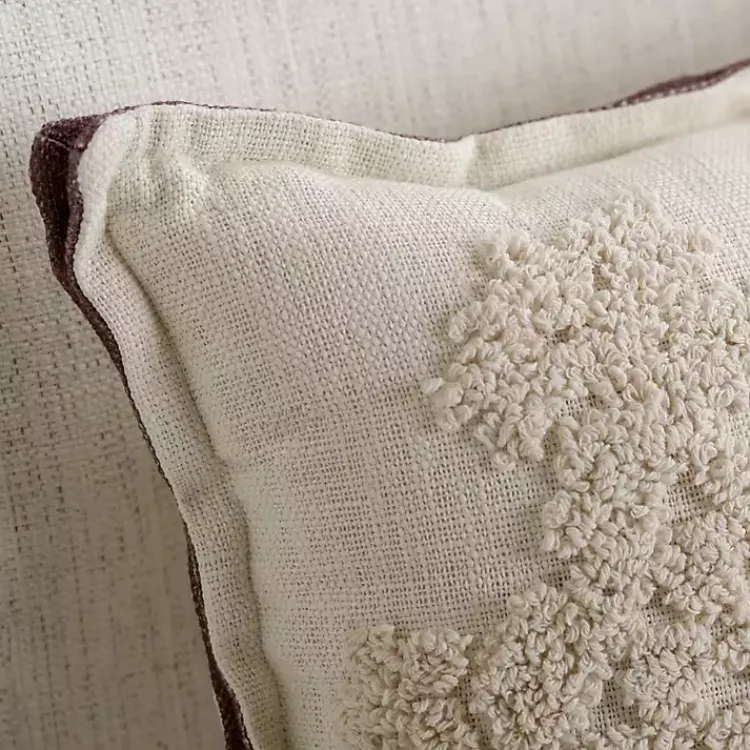 Pillows>Kirklands Home Cream Embroidered Snowflake Pillow Ivory